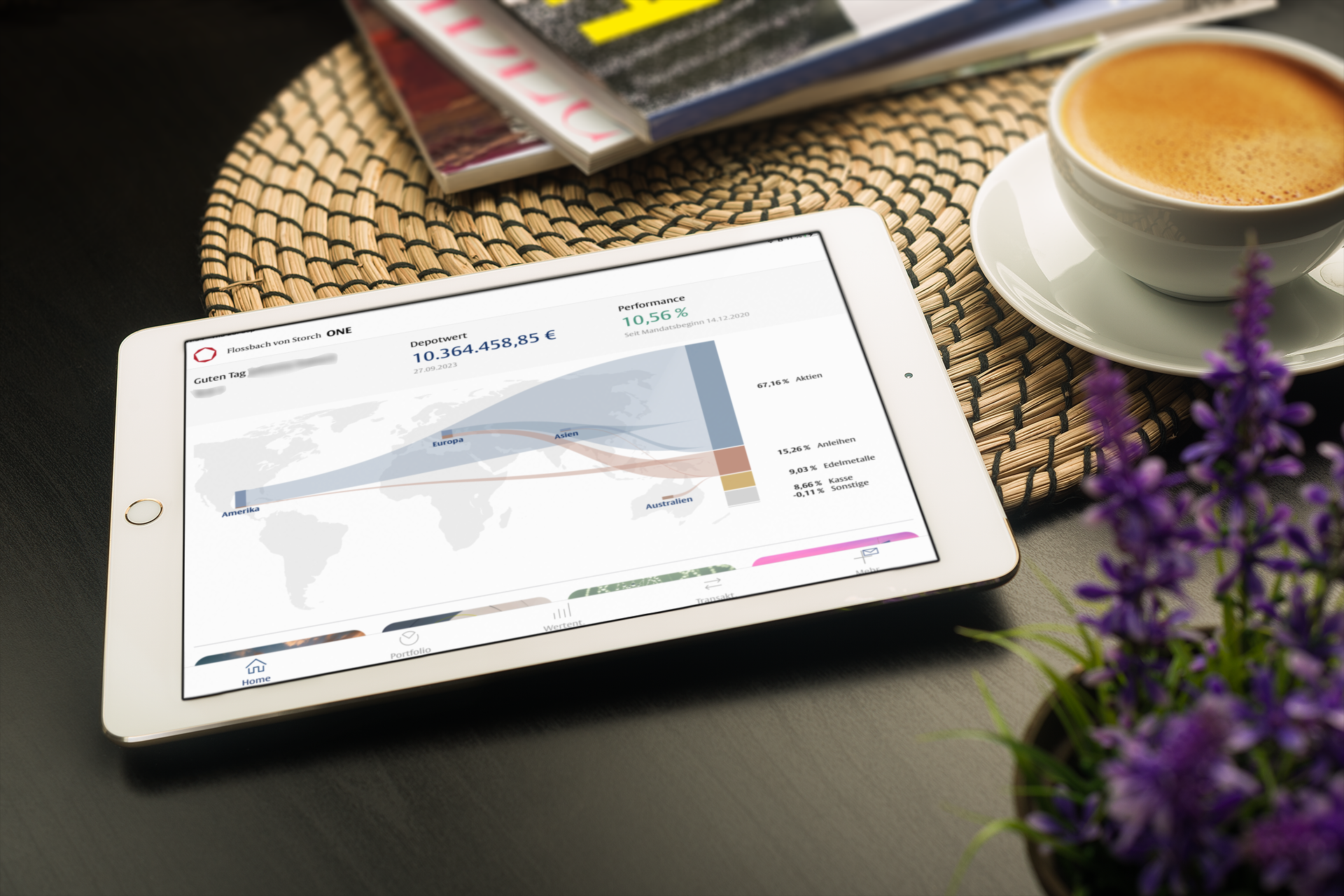 Von TechHub entwickelte digitale Anwendung auf einem Tablet