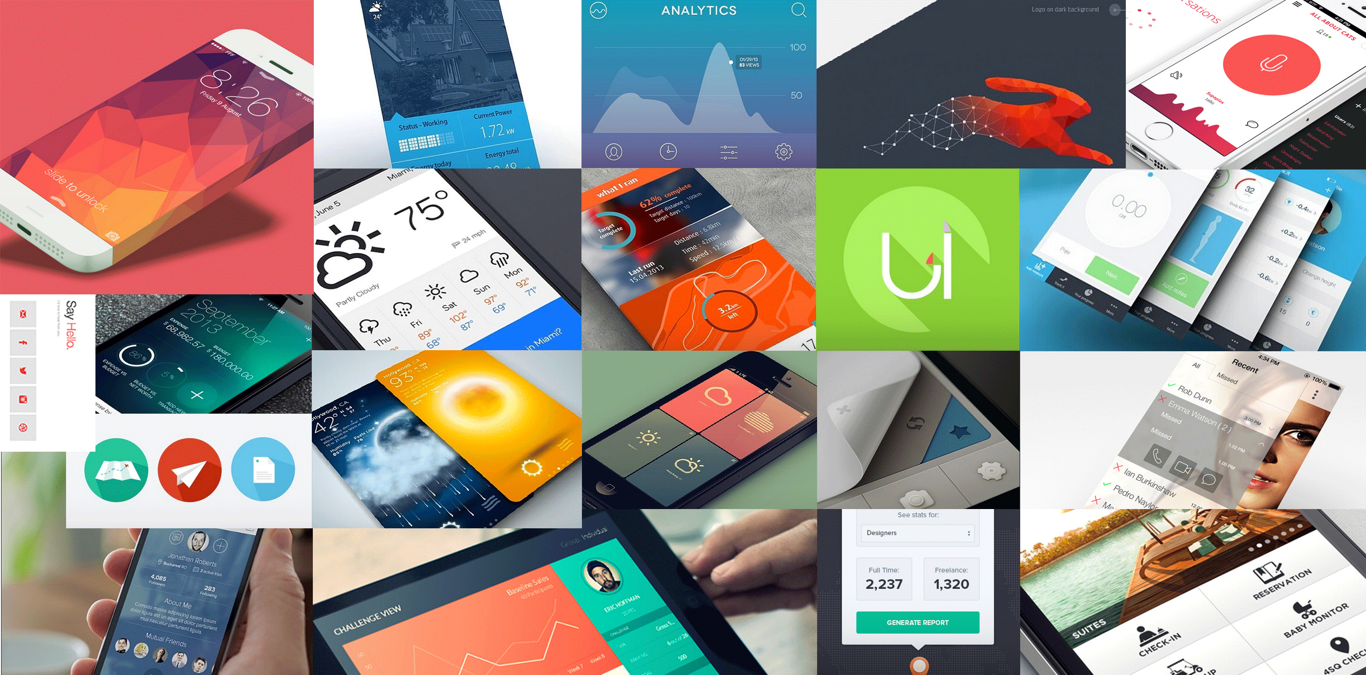 Collage of app and interface designs